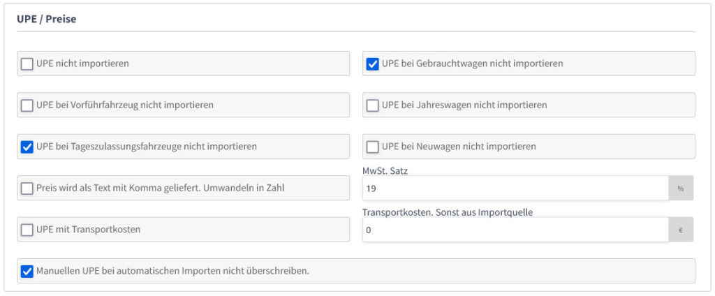 Fahrzeuge im Angebot - UPE-Import