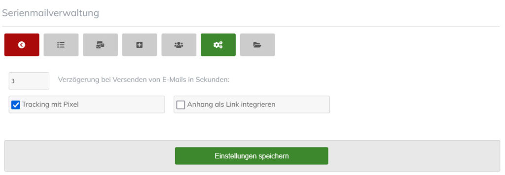 Serienmails - Einstellungen