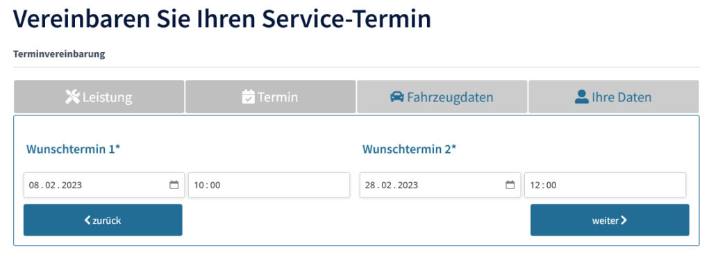 Service Termin - Schritt 02