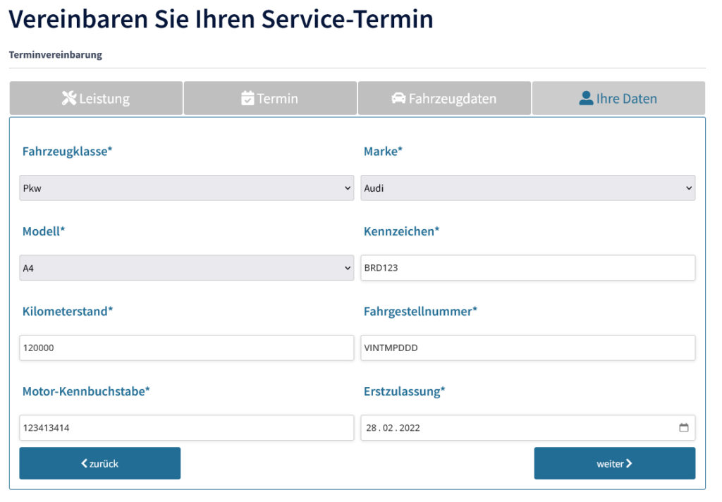 Service Termin - Schritt 03